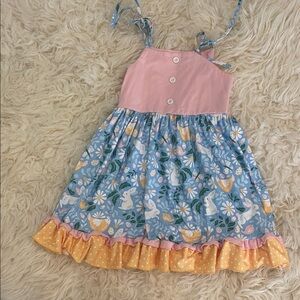 Charming Pink and Blue Kids Dress